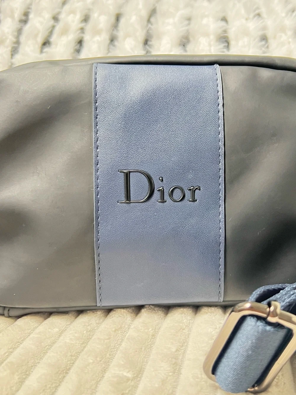 Dior Black and Blue Upcycled Beauty to Crossbody Bag